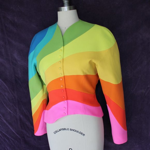 THIERRY MUGLER dress blazer jacket rainbow 42 - Picture 4 of 10